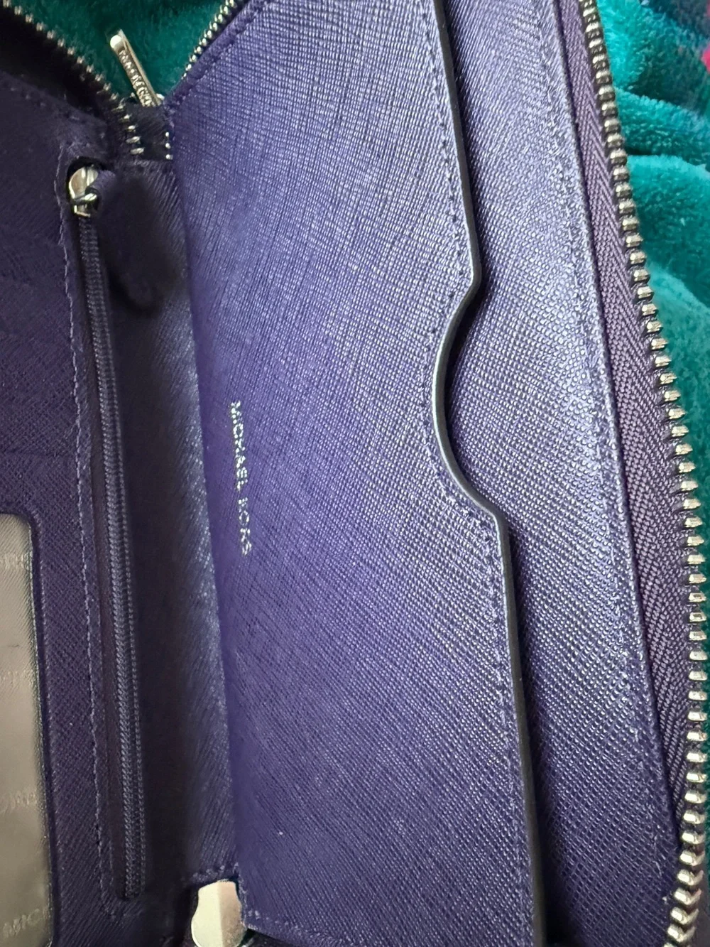 Michael Kors zip-around Continental Wallet with studs and Wristlet strap. NWOT